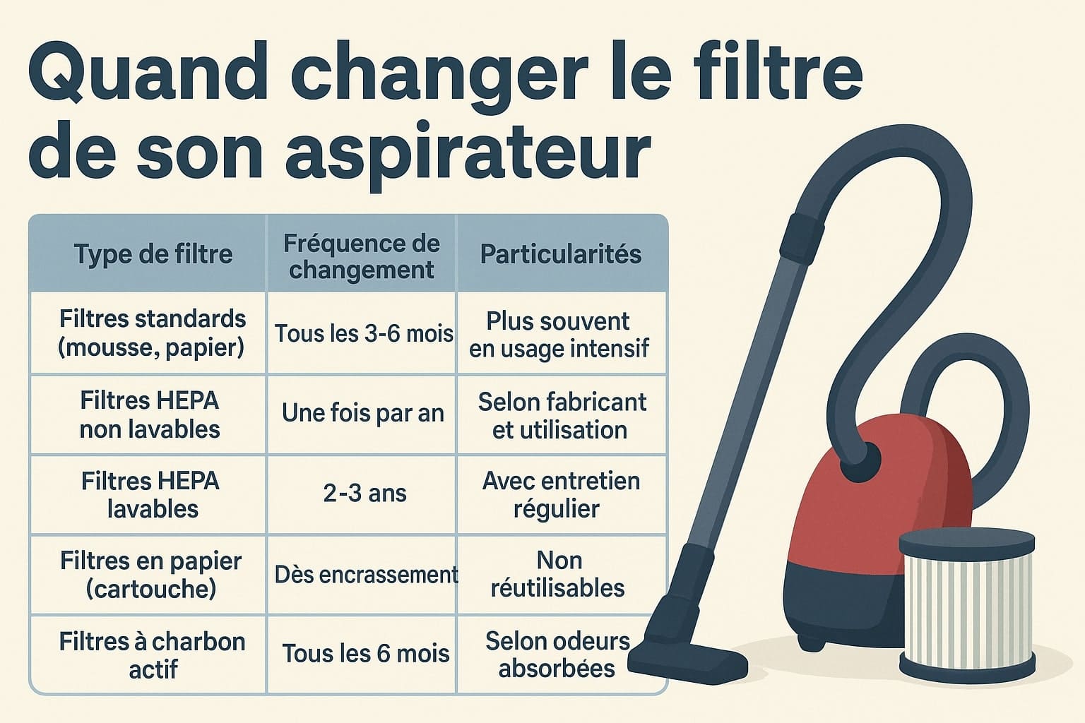 Quand et pourquoi faut-il changer le filtre de son aspirateur ?